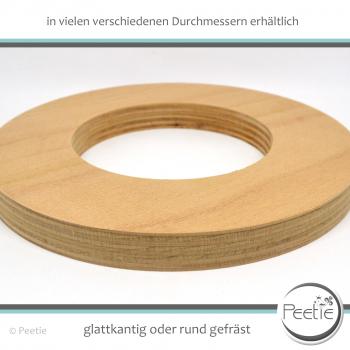 Preview: 1x Holzring Buche Multiplex 18 mm naturbelassen, unbehandelt glattkantig